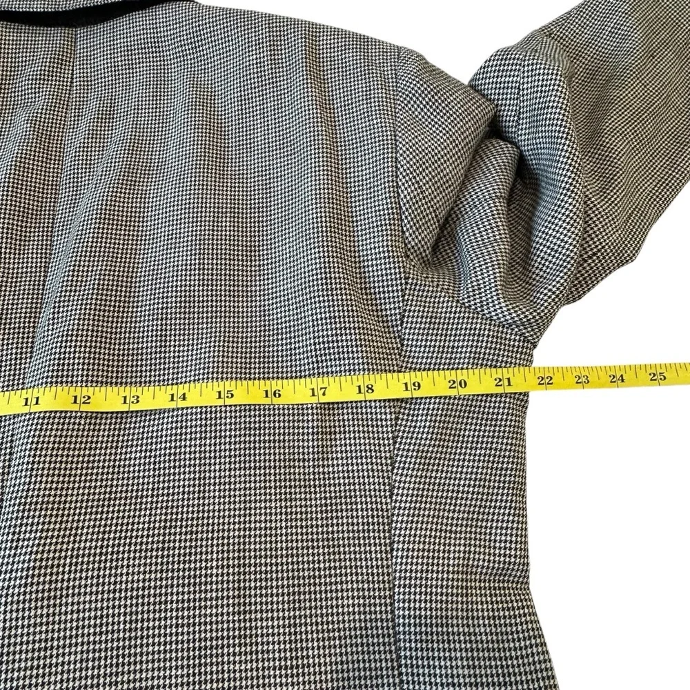 Reiss Cotton & Hemp Brown‎ Houndstooth Print Preppy Sports Coat Blazer, 42